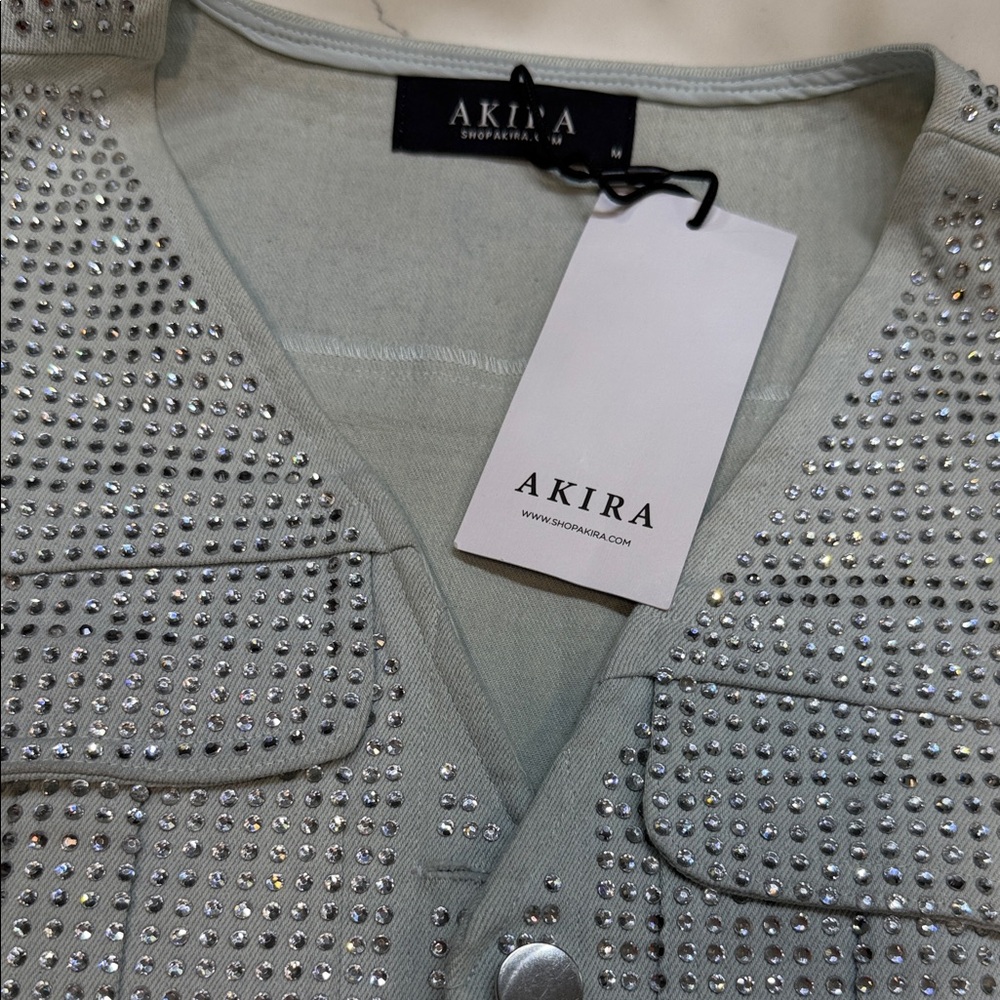 AKIRA Metallic Embellished Vest NEW - Picture 5 of 11